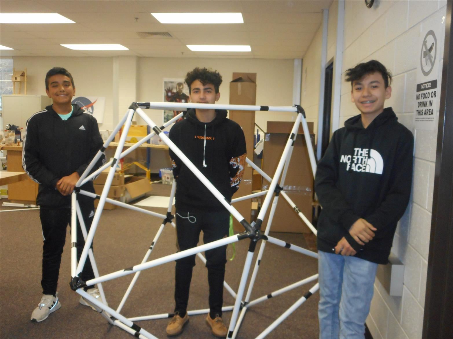 Engineering Students Working On Geo Domes